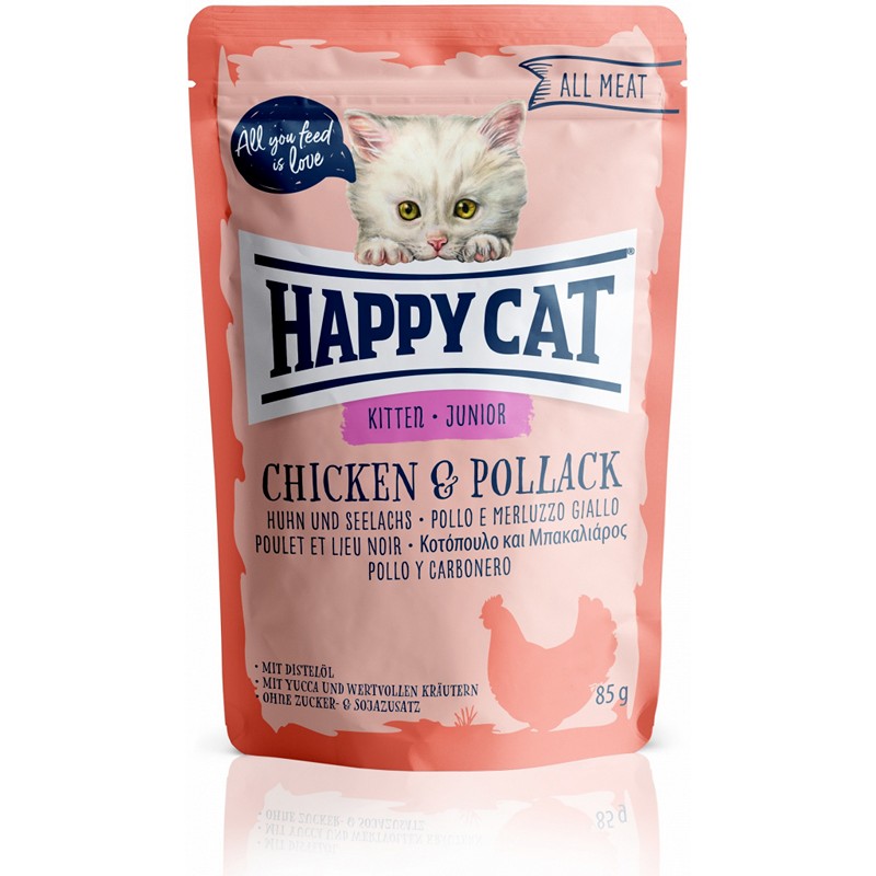 Happy Cat All Meat Kitten kura a treska 85 g