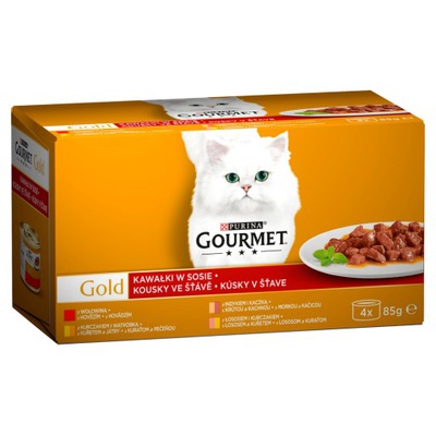 Gourmet gold box kúsky v š�ave konzervy pre maèky 4 x 85 g
