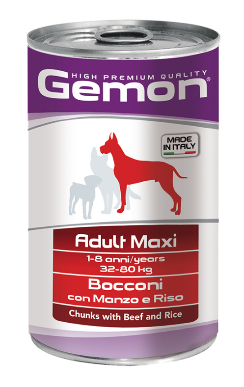 Gemon konzerva Adult maxi pre psy hovädzie a ryža 1250 g