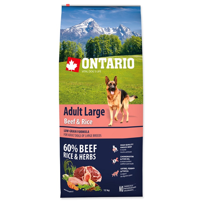 ONTARIO Adult Large Beef and Rice - 12kg
