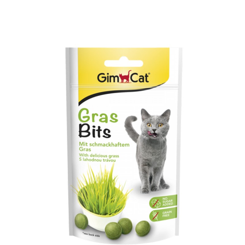 GIMCAT GrasBits tablety s mačacou trávou 40g