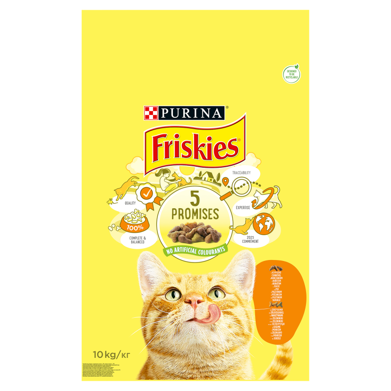 Friskies granule pre dospelé mačky kura a zelenina 10 kg