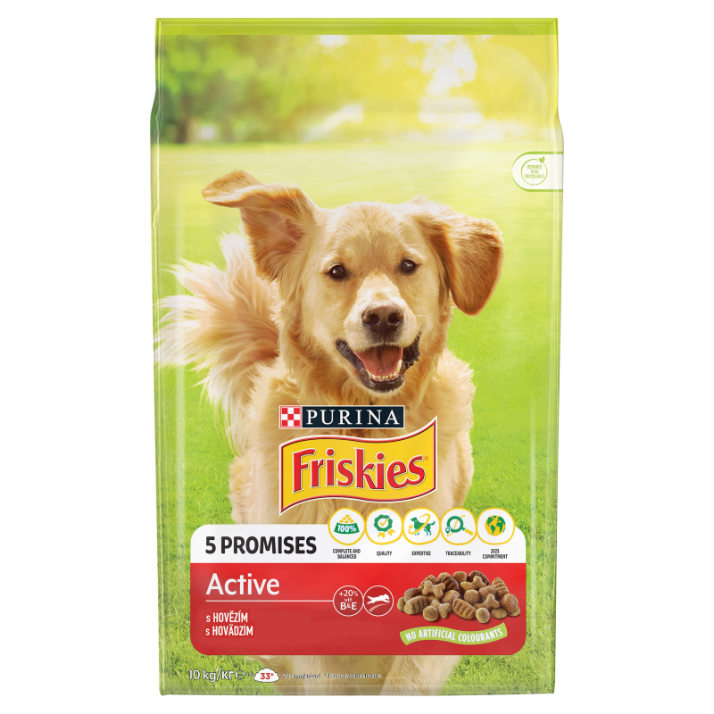 Friskies Active granule pre dospelých psov hovädzie 10 kg