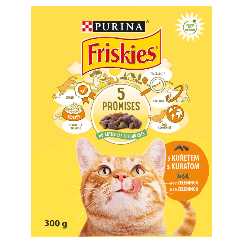Friskies granule pre dospelé mačky kura a zelenina 300 g