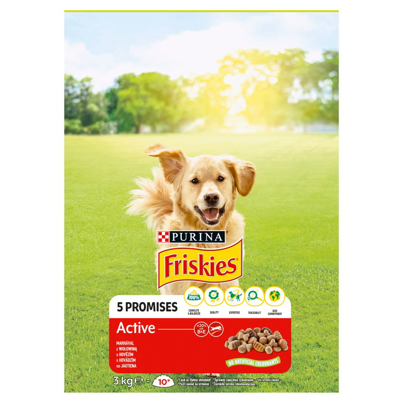 Friskies Active granule pre dospelých psov hovädzie 3 kg