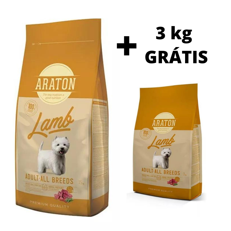 Araton dog adult lamb granule pre psov 15 kg + 3 kg ZDARMA