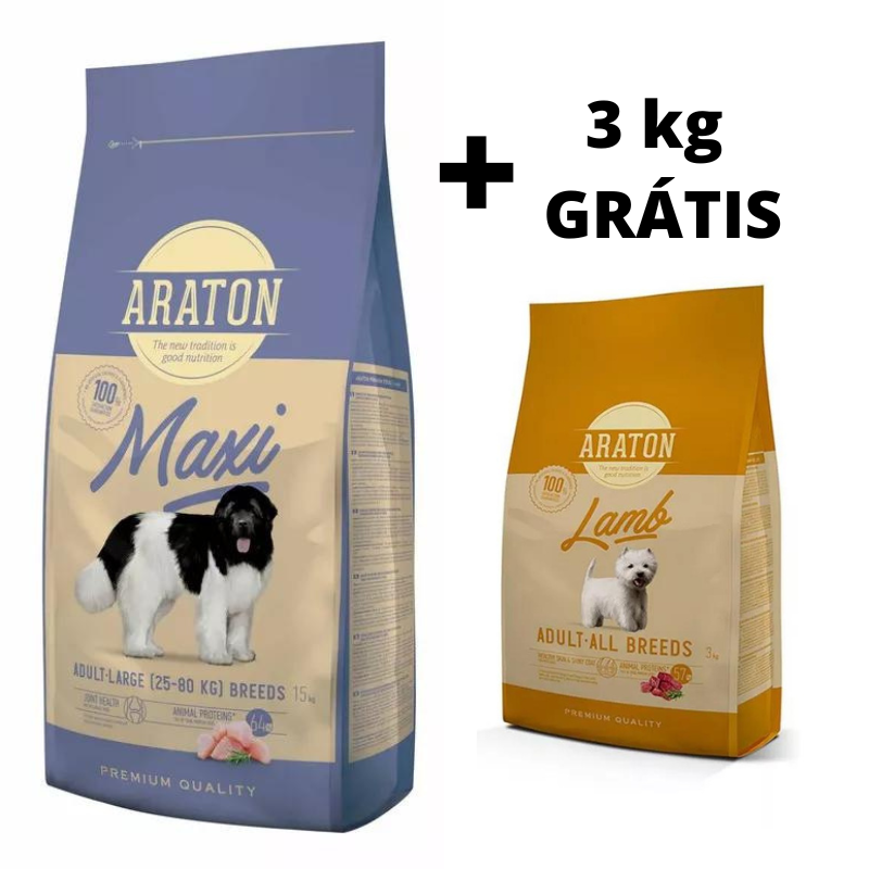 Araton dog adult maxi granule pre psov 15 kg + 3 kg ZDARMA