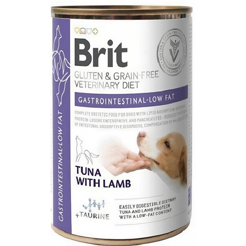 Brit Veterinary Diets GF dog Gastrointestinal LOW FAT 400 g konzerva
