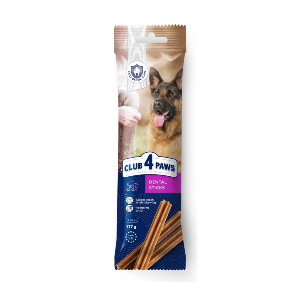 CLUB 4 PAWS Premium Dental Sticks na istenie zubov pre vek plemen 117 g