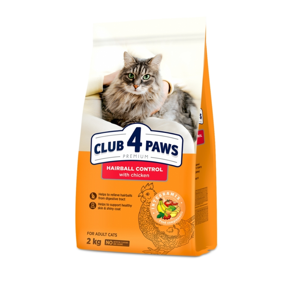 CLUB 4 PAWS Premium Hairball control pre dospel maky 2 kg
