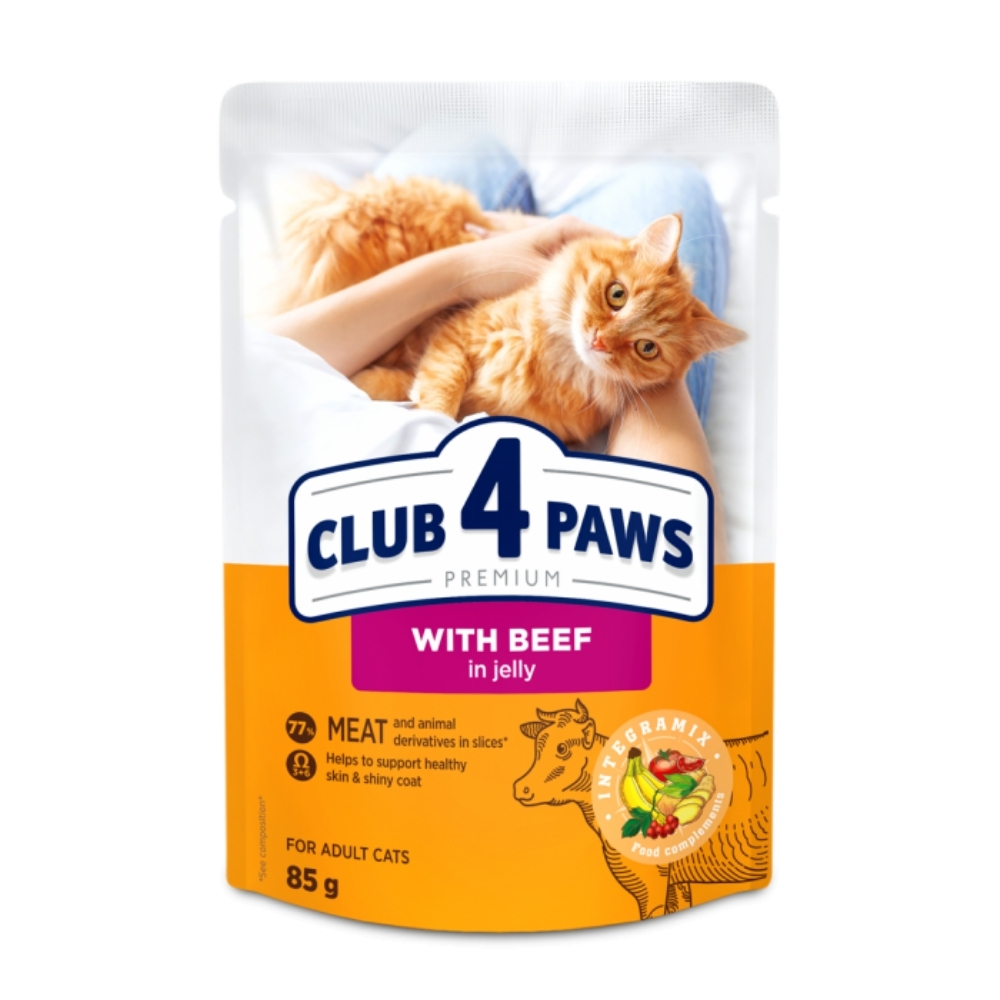 CLUB 4 PAWS Premium S hovdzm msom v el 85 g