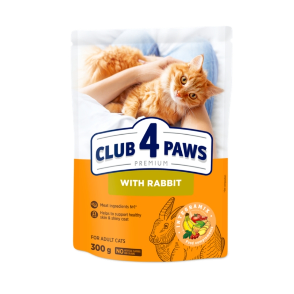 CLUB 4 PAWS Premium pre dospel maky s krlikom 300g