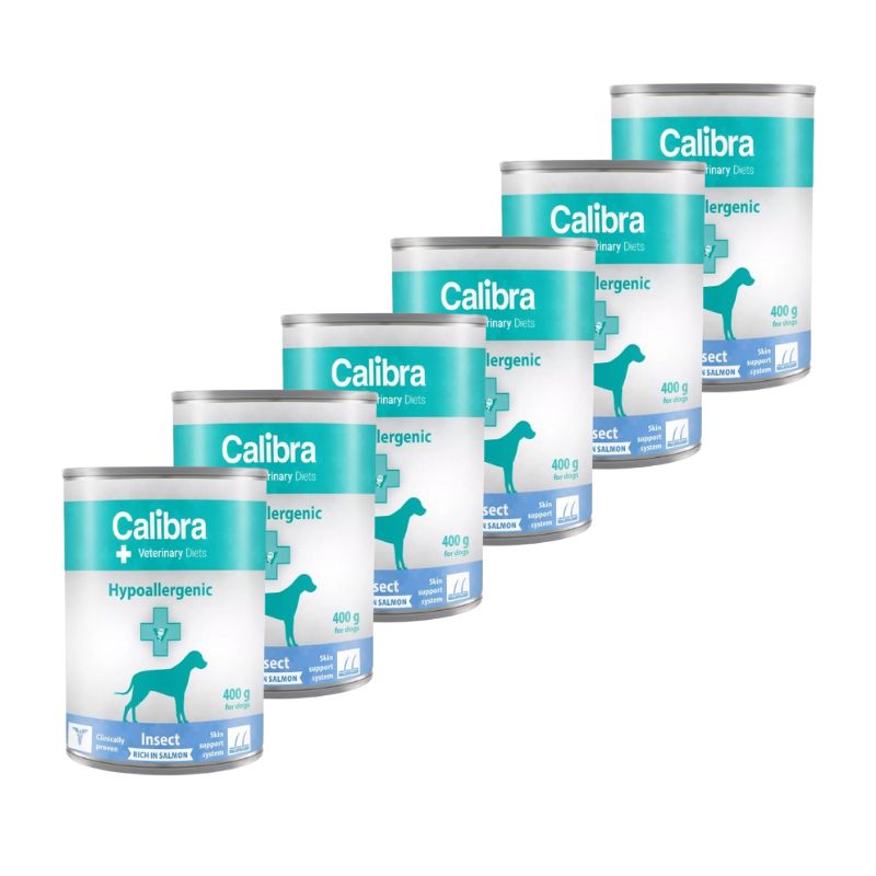Calibra VD Dog konzerva Hypoallergenic Insect and salmon Multipack 6x400g