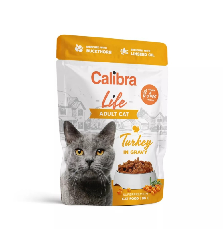 Calibra cat life adult turkey in gravy kapsika 85g