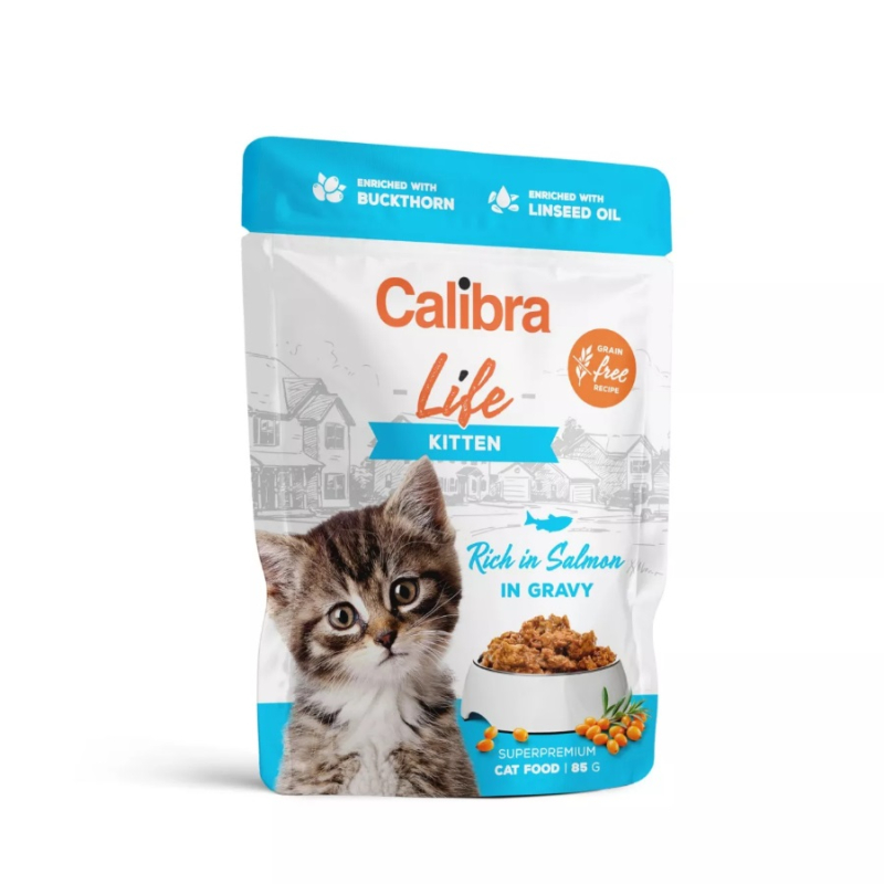 Calibra cat life kitten salmon in gravy kapsika 85g