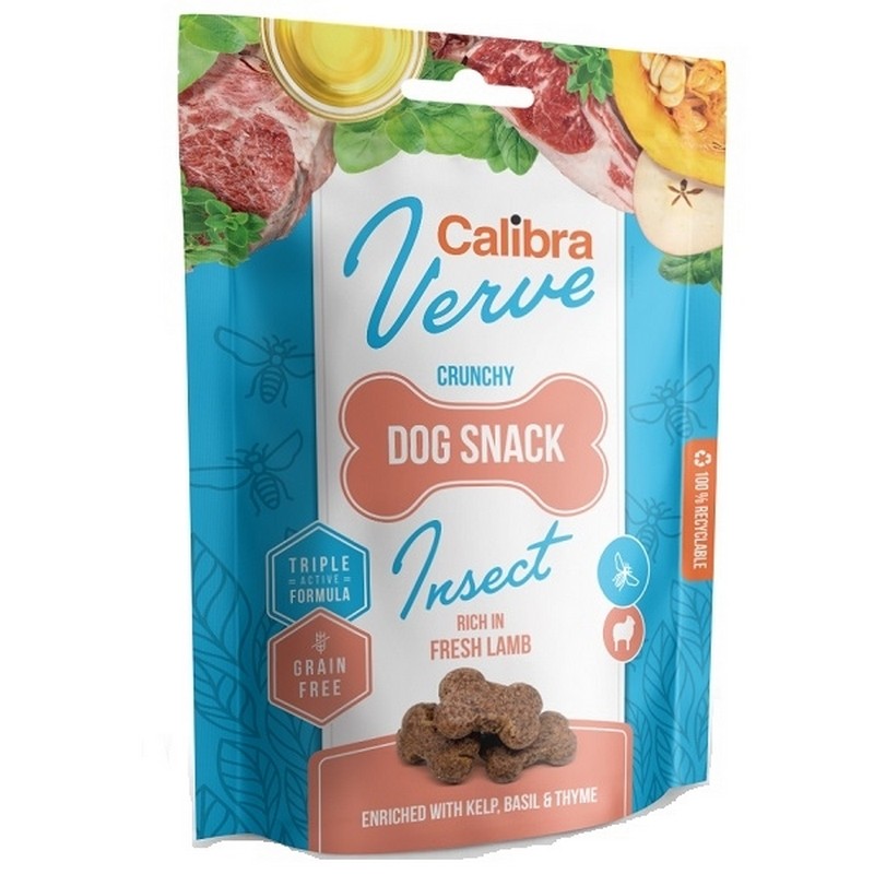 Calibra dog verve crunchy snack insect & fresh lamb 150g pamlsky