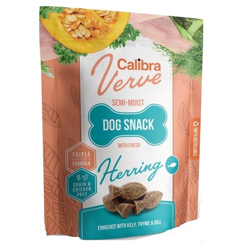 Calibra dog verve semi -moist snack fresh herring 150g pamlsky