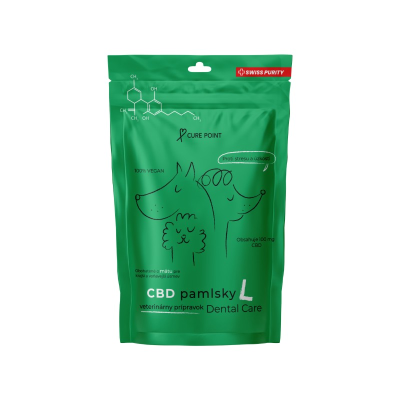 Cure Point CBD pamlsky pre psov Dental care L 100g