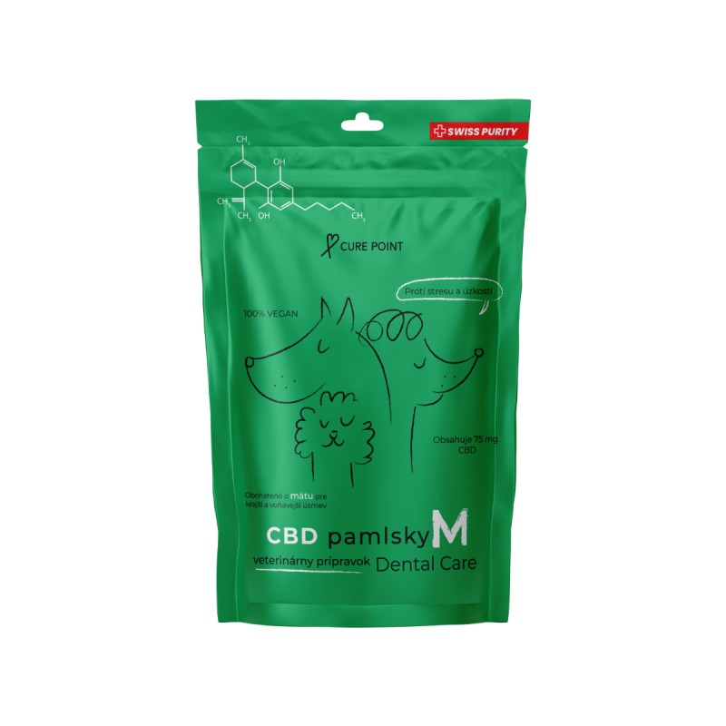 Cure Point CBD pamlsky pre psov Dental care M 100g