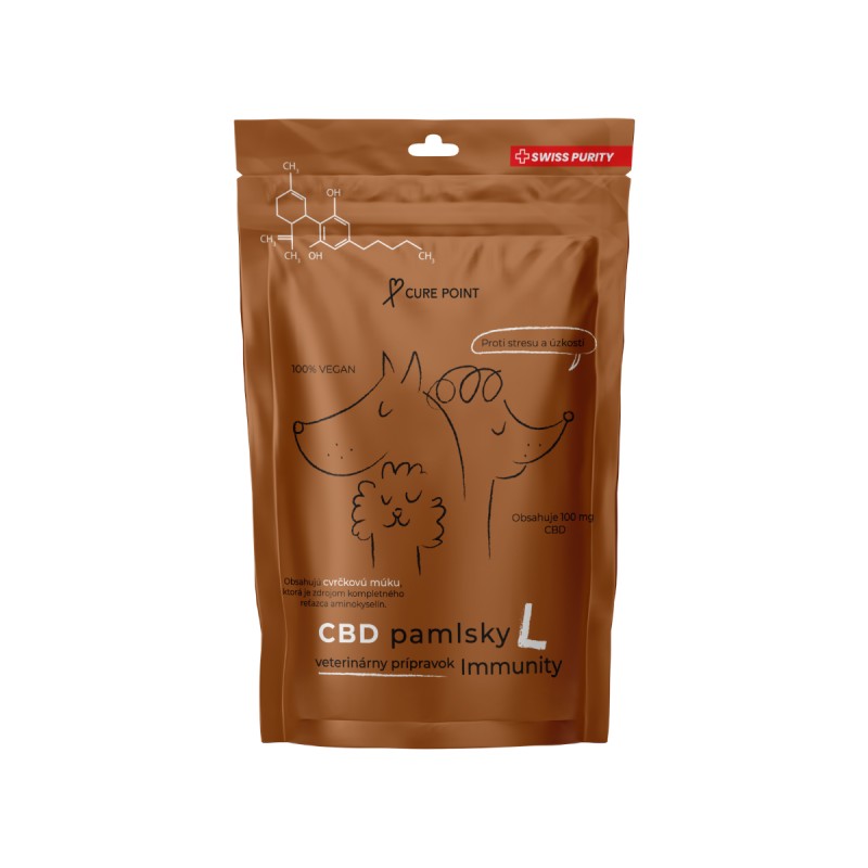 Cure Point CBD pamlsky pre psov Immunity L 100g