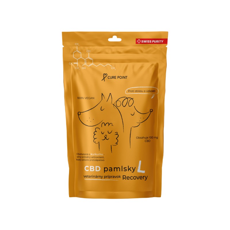 Cure Point CBD pamlsky pre psov Recovery L 100g