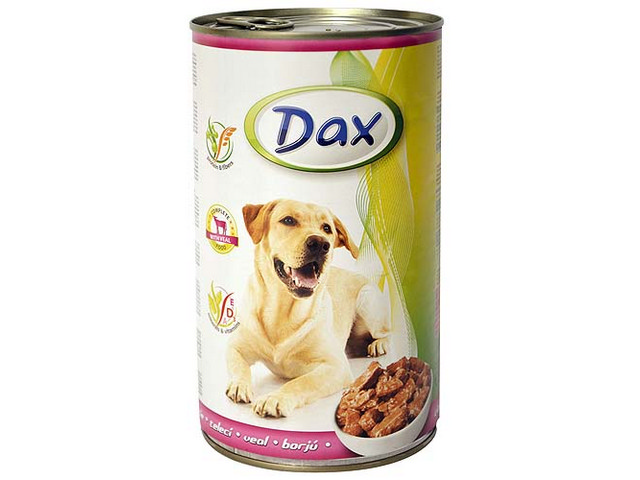 Dax teľacie 1240 g konzerva pre psov s normálnou aktivitou