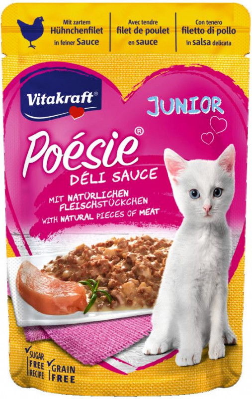 Vitakraft Posie DliSauce Junior kuracie filety v omke 85g kapsika