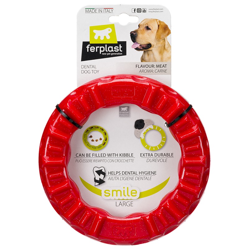 Ferplast dentálna hračka pre psa SMILE Large červená