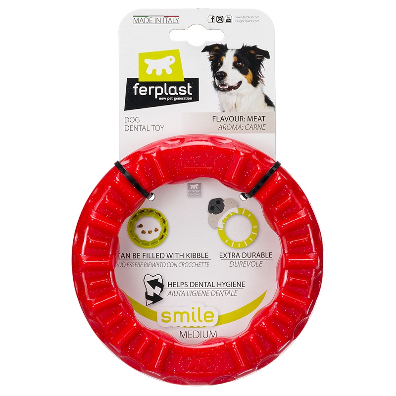 Ferplast dentlna hraka pre psa SMILE Medium erven