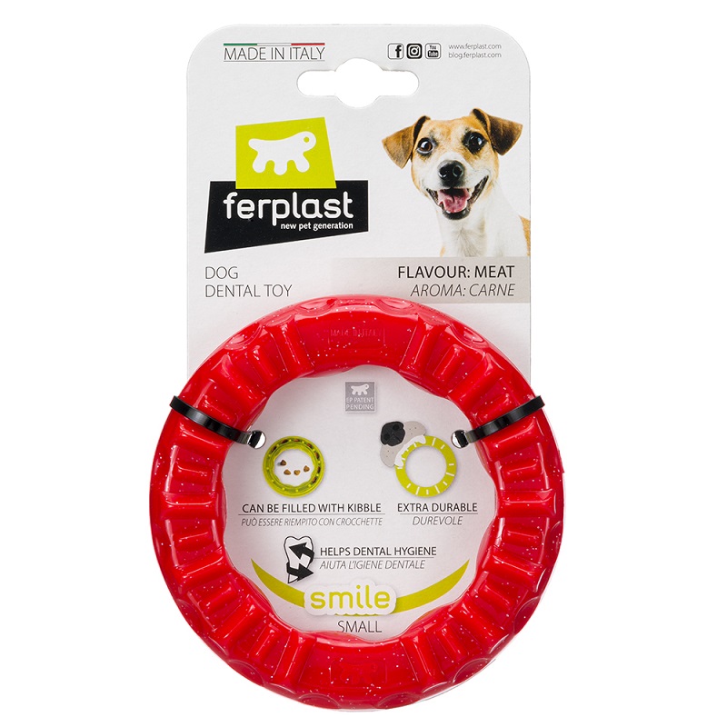 Ferplast dentálna hračka pre psa SMILE Small červená