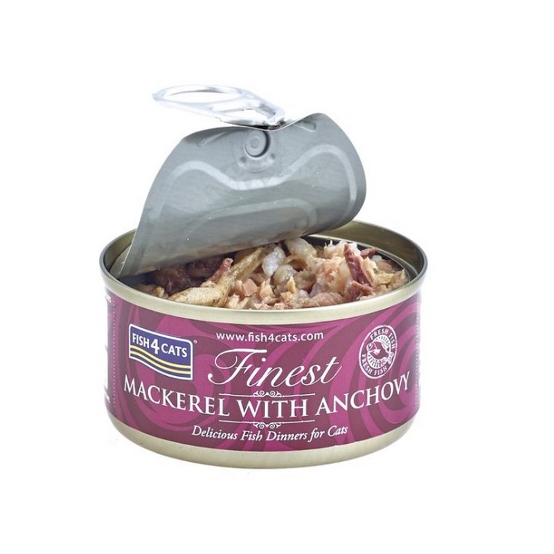 FISH4CATS konzerva pre maky Finest makrela s anovikami 70g
