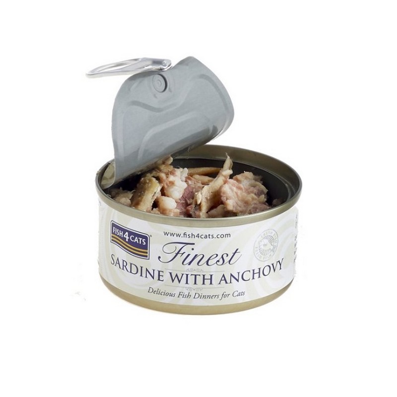 FISH4CATS konzerva pre maky Finest sardinka s anovikami 70g