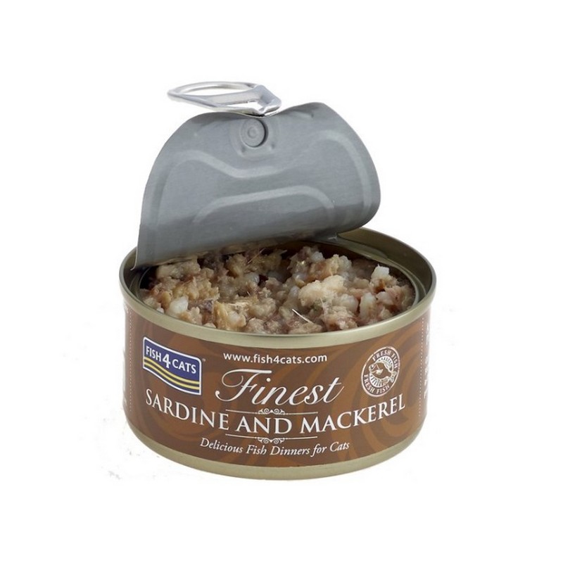 FISH4CATS konzerva pre maky Finest sardinka s makrelou 70g