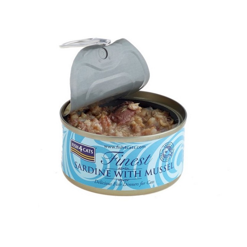 FISH4CATS konzerva pre mačky Finest sardinka s mušľami 70g