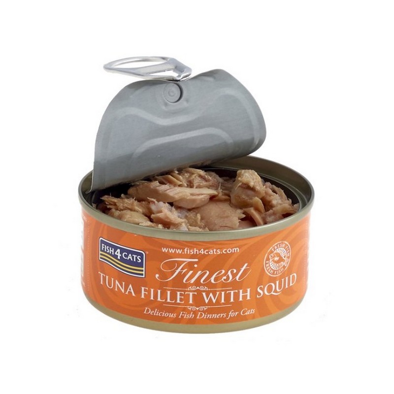 FISH4CATS konzerva pre mačky Finest tuniak s kalmárom 70g