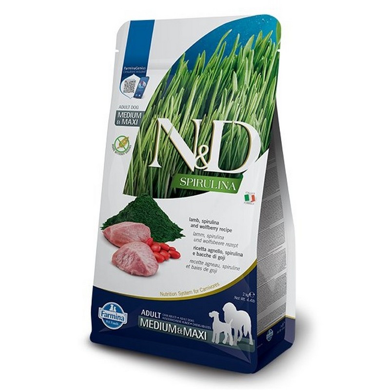 Farmina N&D dog SPIRULINA (GF) adult medium & maxi, lamb 7 kg