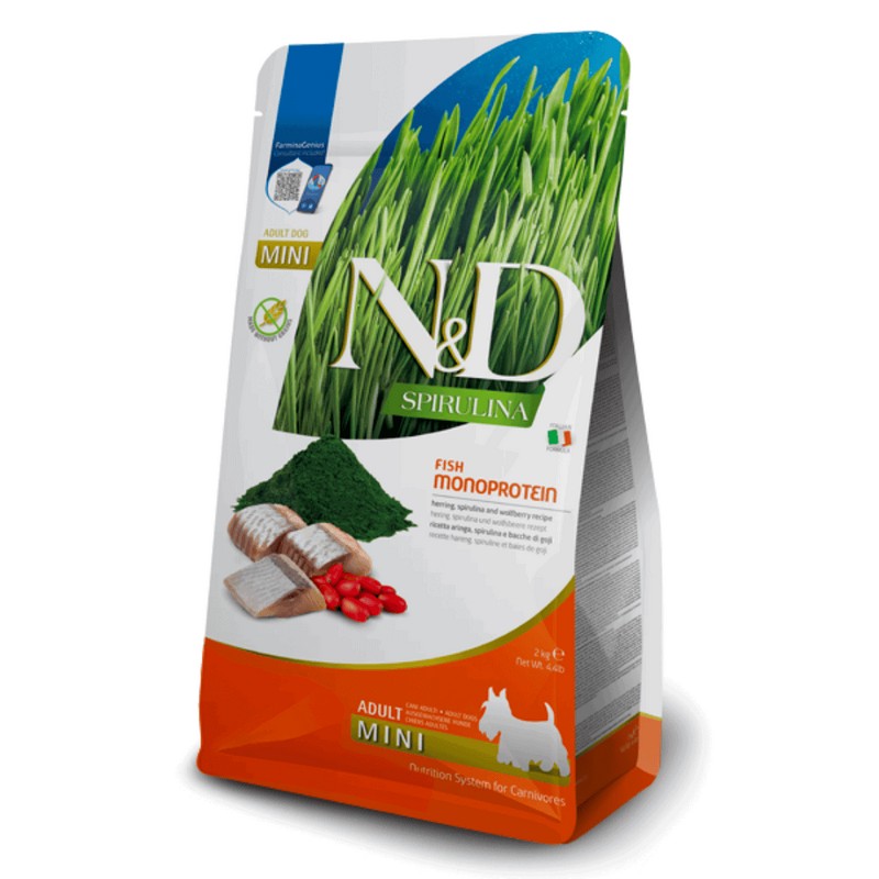 Farmina N&D dog SPIRULINA (GF) adult mini, herring 2 kg