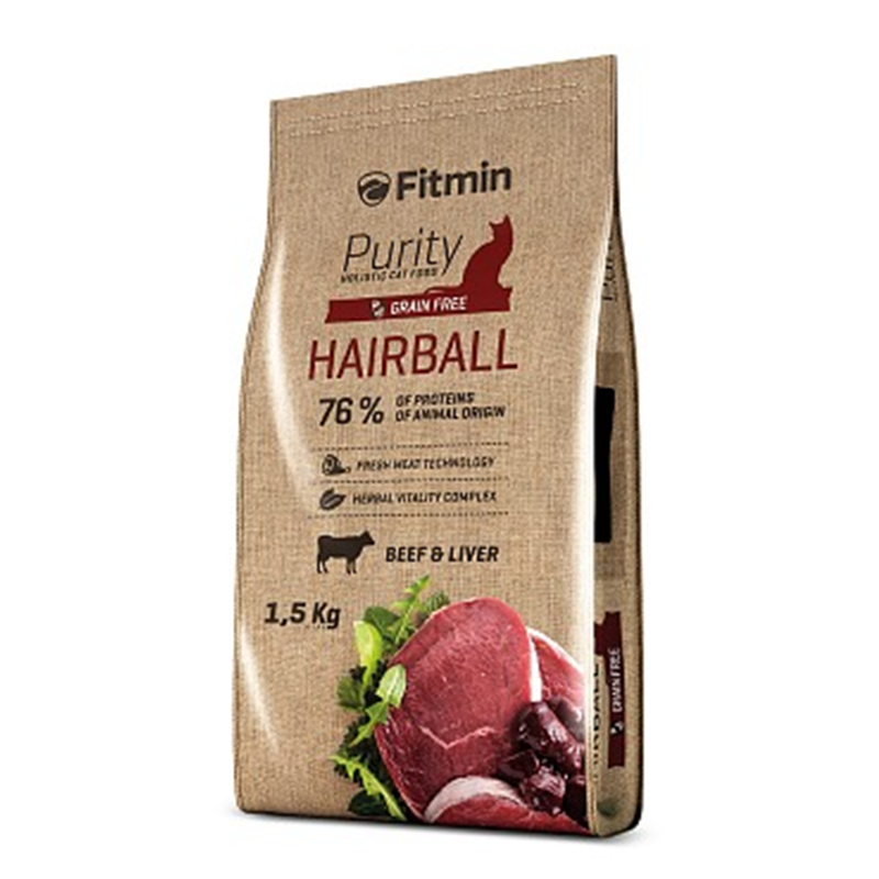 Fitmin cat Purity Hairball beef and liver 1,5 kg