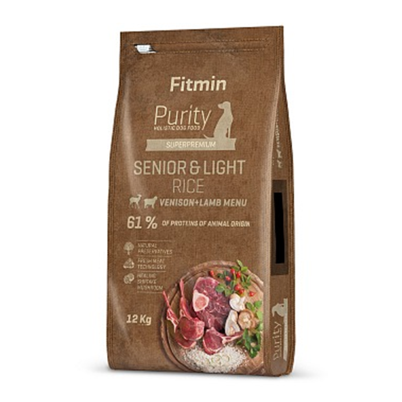 Fitmin dog Purity Rice Senior & Light Venison & Lamb 12 kg
