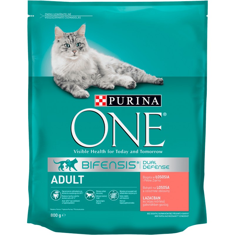 Purina ONE Adult losos a celozrnn obilniny 800g