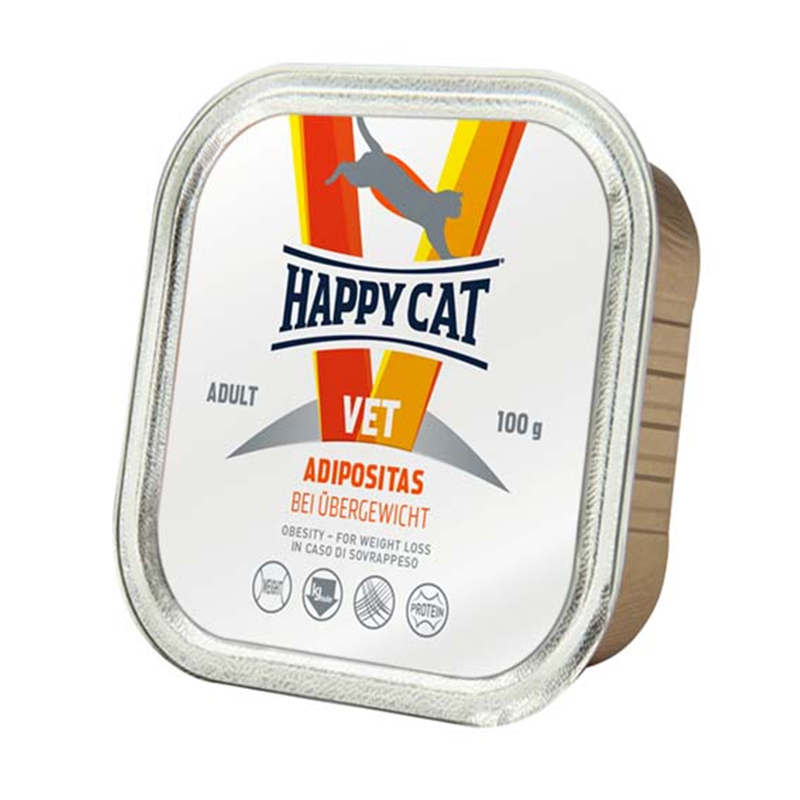 Happy cat VET Adipositas mäsová vanička pre mačky 100 g