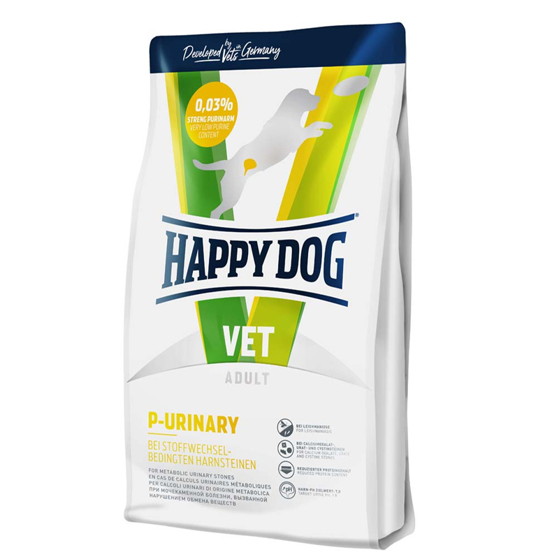 Happy dog VET P-Urinary krmivo pre psov 1 kg