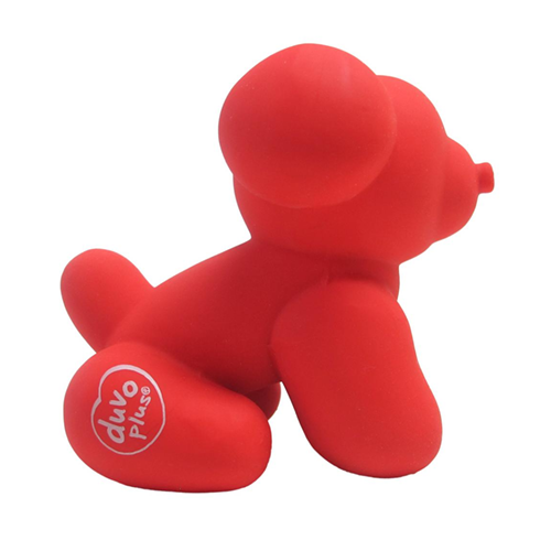 DUVO+ latexový balón mopslík pískajúci červený 9,5 x 6 x 8,5 cm
