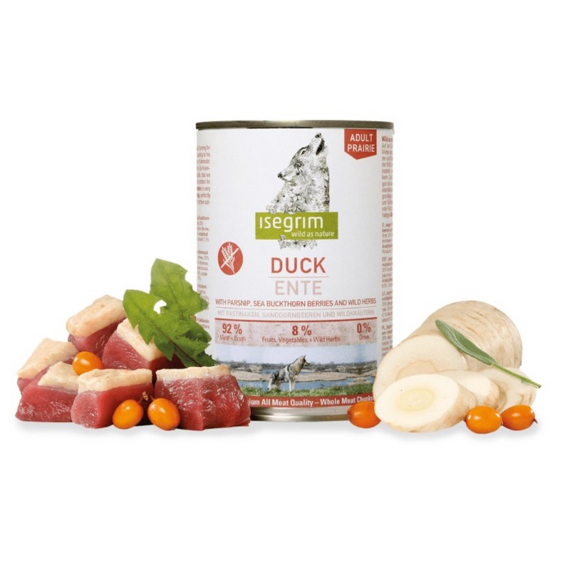 Isegrim dog adult duck with parsnip, sea buckthorn & wild herbs 400g