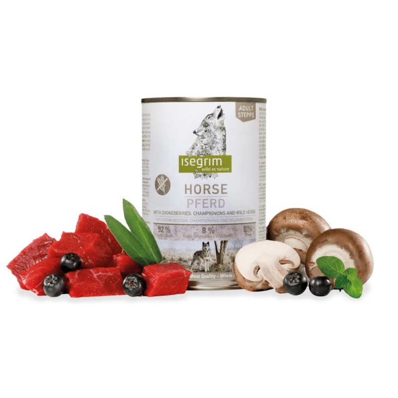 Isegrim dog adult mono horse pure with chokeberries, champignons & wild herbs 400g