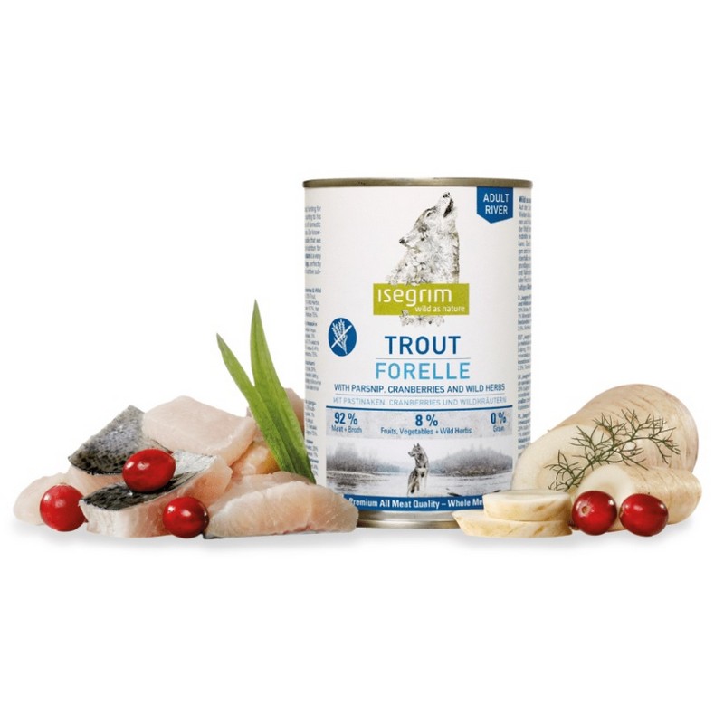 Isegrim dog adult trout with parsnip, cranberries & wild herbs 800g