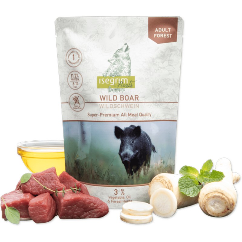 Isegrim dog monoprotein roots wild boar 410g kapsika