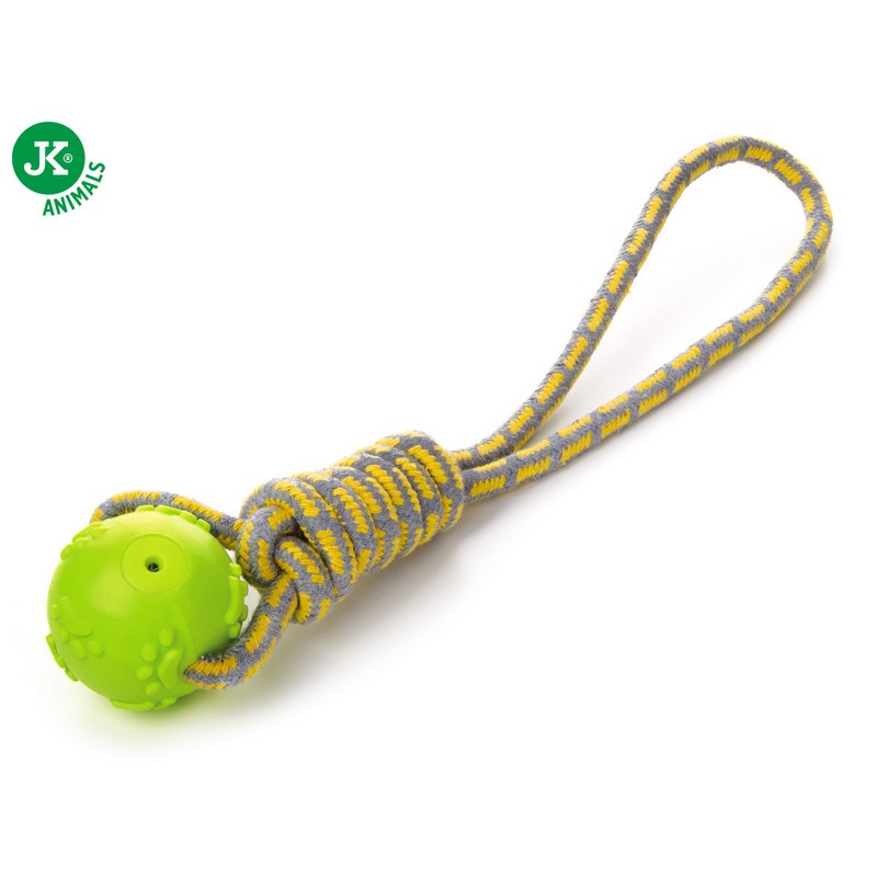 JK Animals hraèka pre psa pre�ahovadlo s loptou zelené 42cm