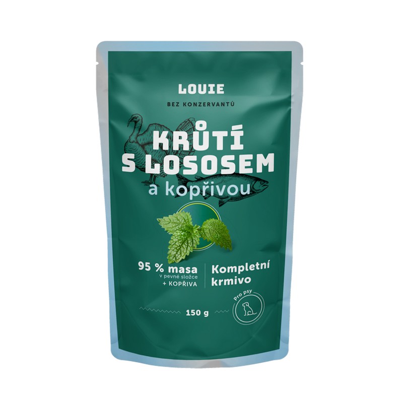 Kapsička LOUIE morka s lososom a žihľavou 150g