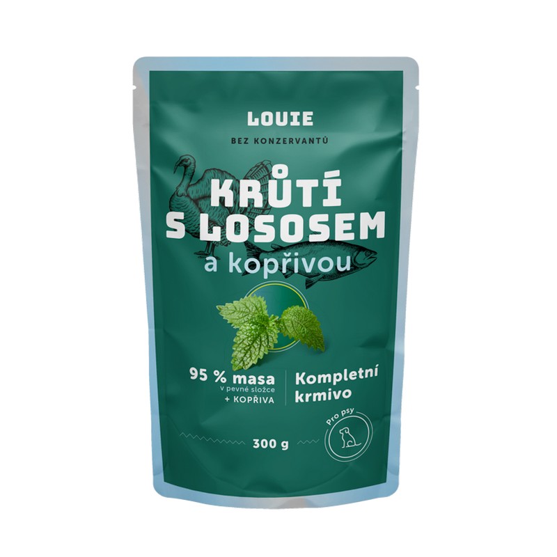 Kapsička LOUIE morka s lososom a žihľavou 300g